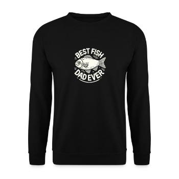 Bester Fisch-Dad aller Zeiten - Unisex Pullover - Schwarz - Vorne - Alina (178cm) & Michal (187cm)