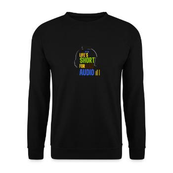 Das Leben ist zu kurz für schlechten Ton - Unisex Pullover - Schwarz - Vorne - Alina (178cm) & Michal (187cm)