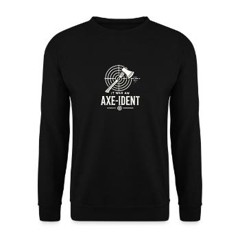Es war ein Axt-ident - Unisex Pullover - Schwarz - Vorne - Alina (178cm) & Michal (187cm)
