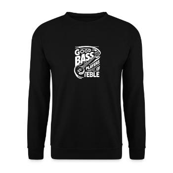 Gute Bassisten halten sich aus dem Diskant heraus - Unisex Pullover - Schwarz - Vorne - Alina (178cm) & Michal (187cm)