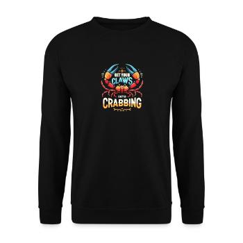 Holen Sie sich Ihre Krallen in den Krabbenfang - Unisex Pullover - Schwarz - Vorne - Alina (178cm) & Michal (187cm)