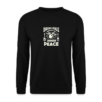 Drum and Bass bringt mir inneren Frieden - Unisex Pullover - Schwarz - Vorne - Alina (178cm) & Michal (187cm)