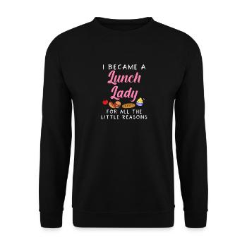 Ich wurde eine Lunch Lady aus all den kleinen Grün - Unisex Pullover - Schwarz - Vorne - Alina (178cm) & Michal (187cm)