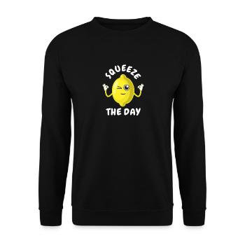 Squeeze The Day - Unisex Pullover - Schwarz - Vorne - Alina (178cm) & Michal (187cm)