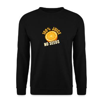 100% Saft ohne Kerne - Unisex Pullover - Schwarz - Vorne - Alina (178cm) & Michal (187cm)