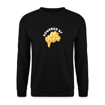 Angetrieben von Mac & Cheese - Unisex Pullover - Schwarz - Vorne - Alina (178cm) & Michal (187cm)