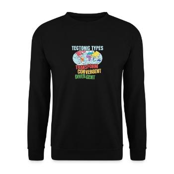 Tektonische Typen - Unisex Pullover - Schwarz - Vorne - Alina (178cm) & Michal (187cm)