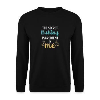 Die geheime Zutat zum Backen bin ich - Unisex Pullover - Schwarz - Vorne - Alina (178cm) & Michal (187cm)