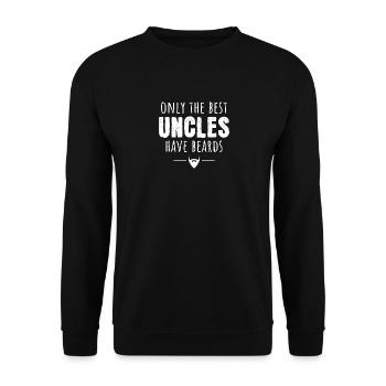 Nur die besten Onkel haben Bärte - Unisex Pullover - Schwarz - Vorne - Alina (178cm) & Michal (187cm)