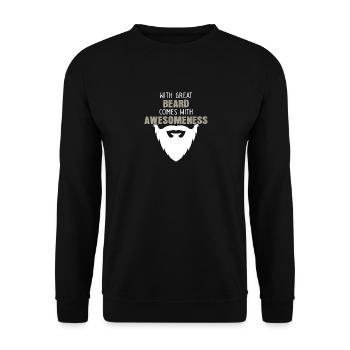 Mit großem Bart kommt große Ehrfurcht - Unisex Pullover - Schwarz - Vorne - Alina (178cm) & Michal (187cm)