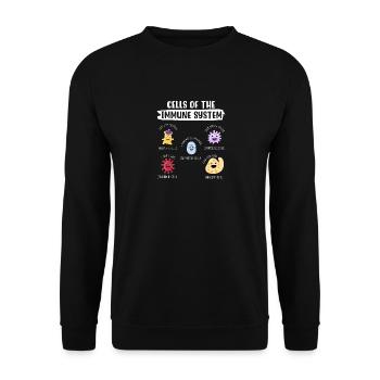 Zellen des Immunsystems - Unisex Pullover - Schwarz - Vorne - Alina (178cm) & Michal (187cm)