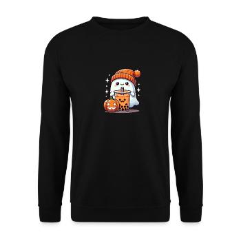 Halloween Kostüm Ghost Sweets Tee - Unisex Pullover - Schwarz - Vorne - Alina (178cm) & Michal (187cm)