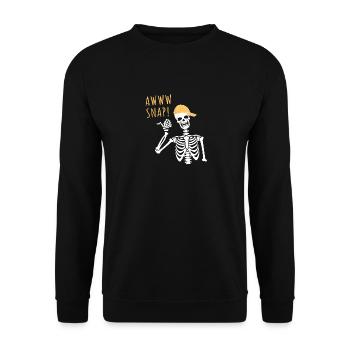 Awww Snap - Unisex Pullover - Schwarz - Vorne - Alina (178cm) & Michal (187cm)