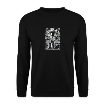 Bienen sollten meinen Honig haben - Unisex Pullover - Schwarz - Vorne - Alina (178cm) & Michal (187cm)