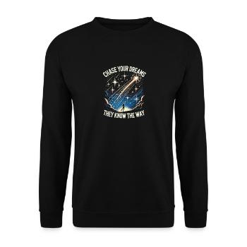 Verfolge deine Träume, sie kennen den Weg - Unisex Pullover - Schwarz - Vorne - Alina (178cm) & Michal (187cm)