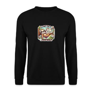 Ich komme schon noch dazu... Irgendwann - Unisex Pullover - Schwarz - Vorne - Alina (178cm) & Michal (187cm)