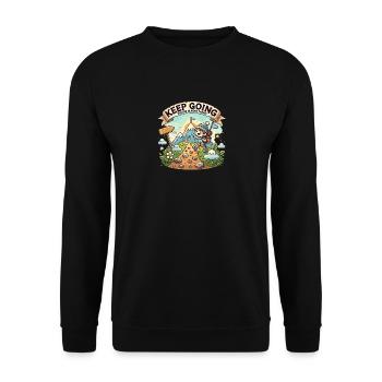 Weitergehen, Sie sind fast da - Unisex Pullover - Schwarz - Vorne - Alina (178cm) & Michal (187cm)