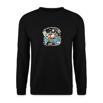 Zu faul zum Arbeiten - Unisex Pullover - Schwarz - Vorne - Alina (178cm) & Michal (187cm)