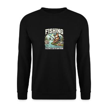 Angeln Die ultimative Ausrede fürs Nichtstun - Unisex Pullover - Schwarz - Vorne - Alina (178cm) & Michal (187cm)
