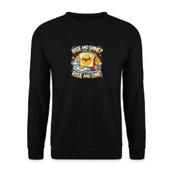 Rise and Shine Mehr wie Rise and Dine - Unisex Pullover - Schwarz - Vorne - Alina (178cm) & Michal (187cm)