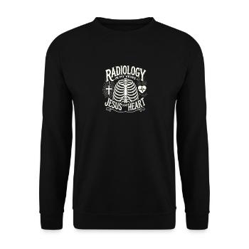 Radiologie in meinen Venen Jesus in meinem Herzen - Unisex Pullover - Schwarz - Vorne - Alina (178cm) & Michal (187cm)