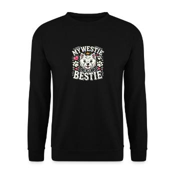 Mein Westie ist mein bester Freund - Unisex Pullover - Schwarz - Vorne - Alina (178cm) & Michal (187cm)
