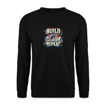 Bau-Crash-Wiederholung - Unisex Pullover - Schwarz - Vorne - Alina (178cm) & Michal (187cm)