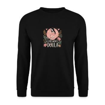 Ich liebe, was ich mache - Unisex Pullover - Schwarz - Vorne - Alina (178cm) & Michal (187cm)