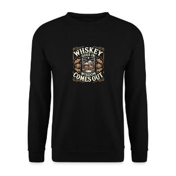 Whiskey geht rein, Weisheit kommt raus - Unisex Pullover - Schwarz - Vorne - Alina (178cm) & Michal (187cm)