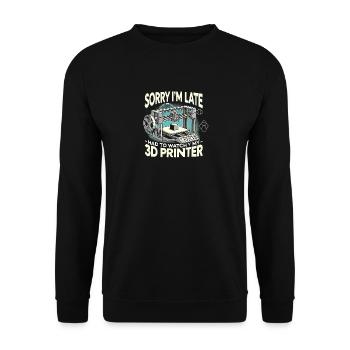 Tut mir leid, dass ich zu spät bin, ich musste auf - Unisex Pullover - Schwarz - Vorne - Alina (178cm) & Michal (187cm)