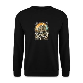 Träume wahr werden lassen - Unisex Pullover - Schwarz - Vorne - Alina (178cm) & Michal (187cm)