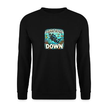 Ich liebe es, abzutauchen - Unisex Pullover - Schwarz - Vorne - Alina (178cm) & Michal (187cm)