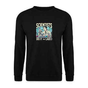 Wissenschaftler machen es im Labor - Unisex Pullover - Schwarz - Vorne - Alina (178cm) & Michal (187cm)