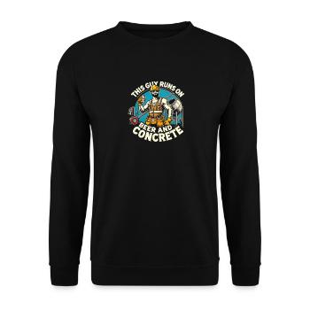 Dieser Typ läuft mit Bier und Beton - Unisex Pullover - Schwarz - Vorne - Alina (178cm) & Michal (187cm)
