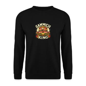 Sammich-König - Unisex Pullover - Schwarz - Vorne - Alina (178cm) & Michal (187cm)