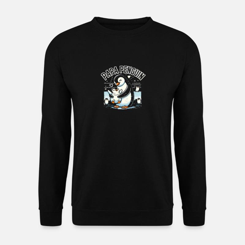 Papa Pinguin - Unisex Pullover - Schwarz