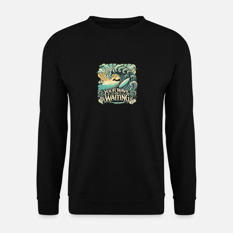 Deine Welle wartet - Unisex Pullover - Schwarz