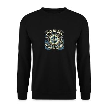 Verloren auf See Gefunden in mir selbst - Unisex Pullover - Schwarz - Vorne - Alina (178cm) & Michal (187cm)