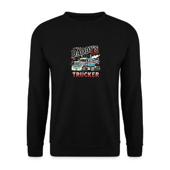 Daddys kleiner Trucker - Unisex Pullover - Schwarz - Vorne - Alina (178cm) & Michal (187cm)