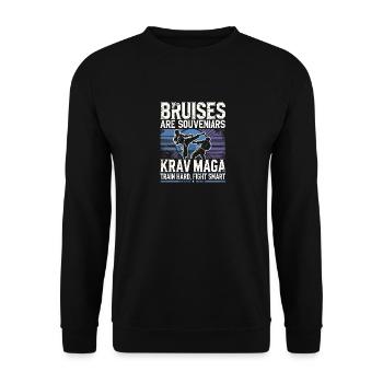 Blutergüsse sind Souvenirs Krav Maga - Unisex Pullover - Schwarz - Vorne - Alina (178cm) & Michal (187cm)