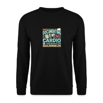Dokumentieren ist meine Kardio - Unisex Pullover - Schwarz - Vorne - Alina (178cm) & Michal (187cm)