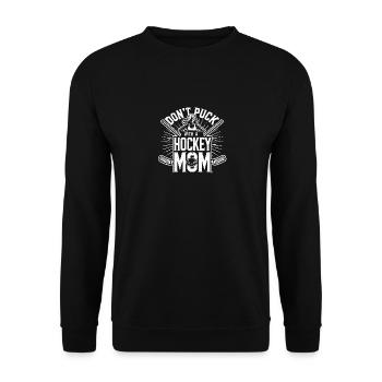 Don't Puck With A Hockey Mom - Unisex Pullover - Schwarz - Vorne - Alina (178cm) & Michal (187cm)