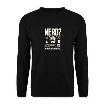 Streber? Ich bevorzuge den intellektuellen Badass - Unisex Pullover - Schwarz - Vorne - Alina (178cm) & Michal (187cm)