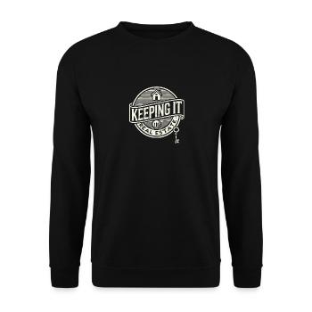 Keeping It Real Estate - Unisex Pullover - Schwarz - Vorne - Alina (178cm) & Michal (187cm)