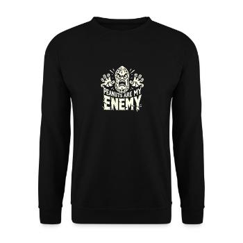 Erdnüsse sind mein Feind - Unisex Pullover - Schwarz - Vorne - Alina (178cm) & Michal (187cm)