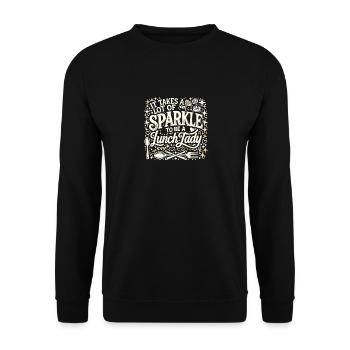 Es braucht eine Menge Glanz, um eine Lunch Lady zu - Unisex Pullover - Schwarz - Vorne - Alina (178cm) & Michal (187cm)