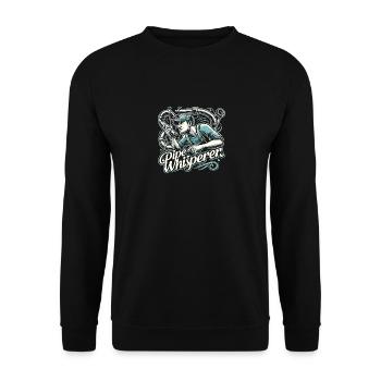 Pfeifenflüsterer - Unisex Pullover - Schwarz - Vorne - Alina (178cm) & Michal (187cm)