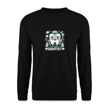 Zukünftige Zahnärztin - Unisex Pullover - Schwarz - Vorne - Alina (178cm) & Michal (187cm)