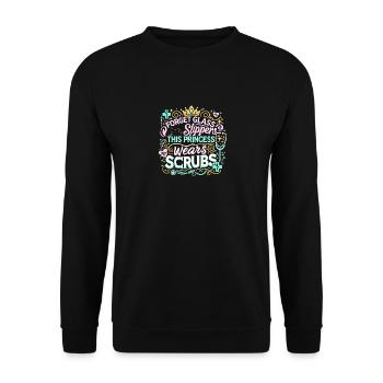 Vergiss die Glaspantoffeln, die Prinzessin trägt - Unisex Pullover - Schwarz - Vorne - Alina (178cm) & Michal (187cm)