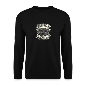 Bearded Inked & Awesome - Unisex Pullover - Schwarz - Vorne - Alina (178cm) & Michal (187cm)